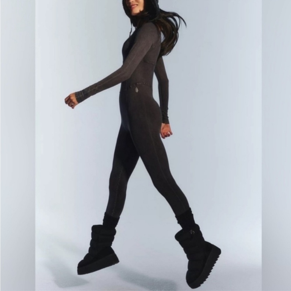 Free People FP Movement Good Karma Corset Long Sleeve Work Out Onesie Jumpsuit